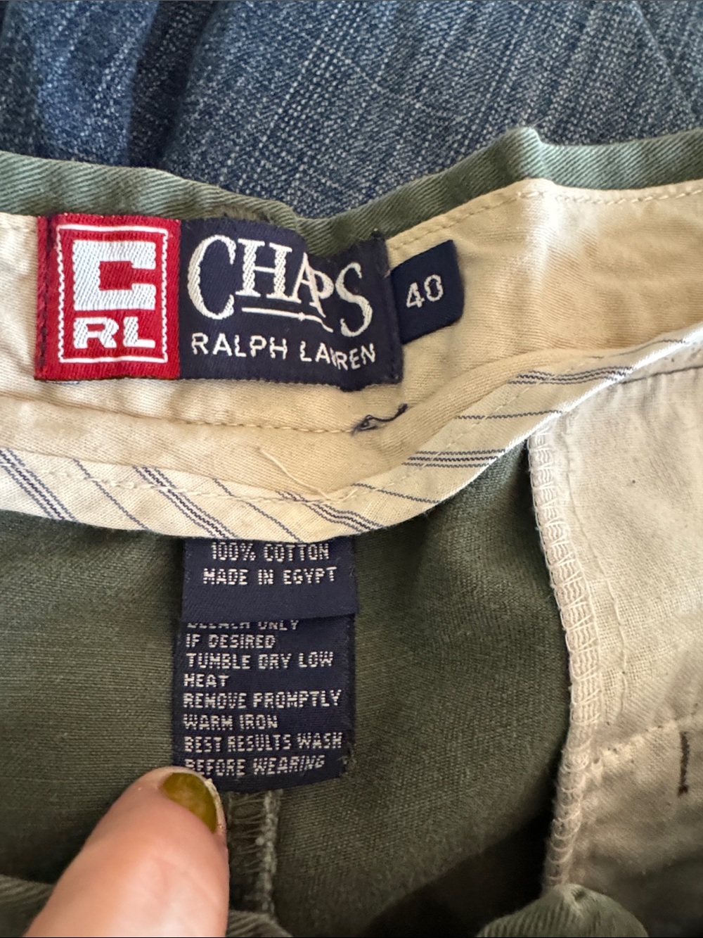 Chaps Ralph Lauren Men’s Olive Green Cotton Chinos